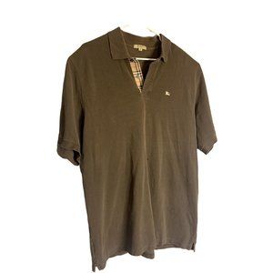 BURBERRY London men's polo shirt brown  Distressed 2XL